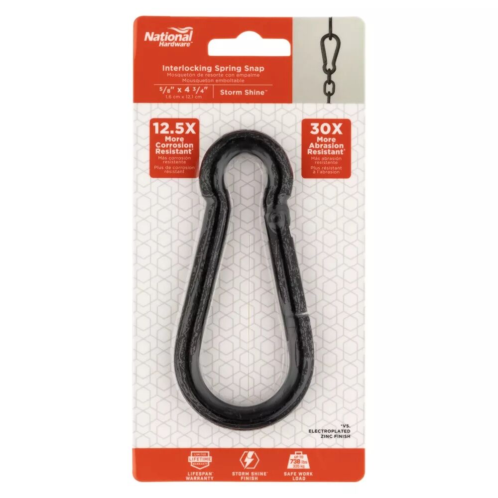 National Hardware Storm Shine Interlocking Spring Snap, 5/8-In X 4 3/4-In
