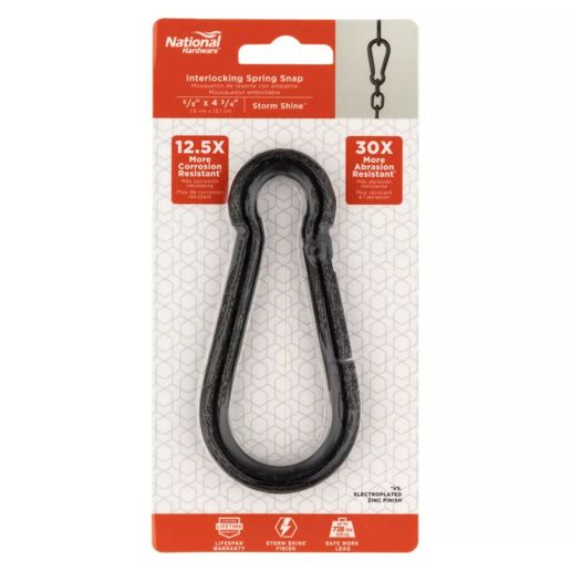 Interlocking Spring Snaps National Hardware Storm Shine Interlocking Spring Snap, 5/8-In X 4 3/4-In