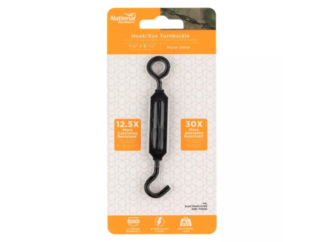 National Hardware Storm Shine Turnbuckle Hook and Eye, 3/16-In x 5-1/2-In