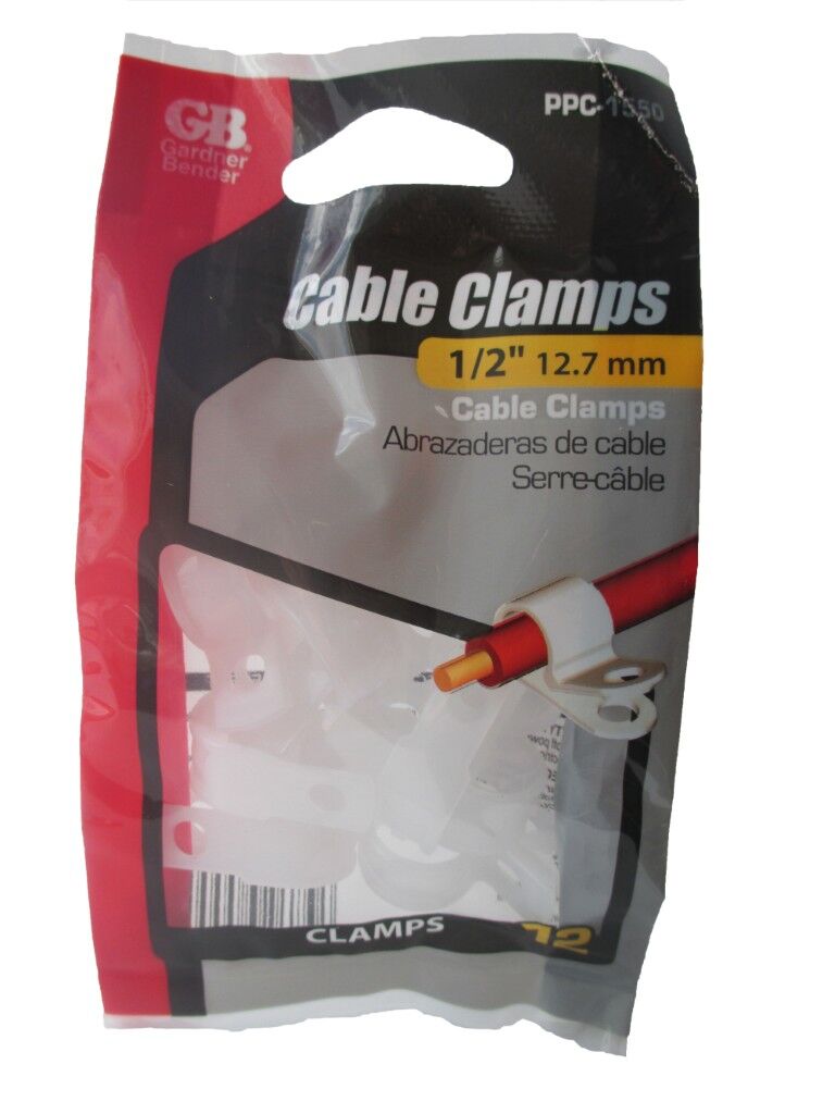 Gardner Bender Natural Plastic Cable Clamp, 1/2-In, 12-Pk