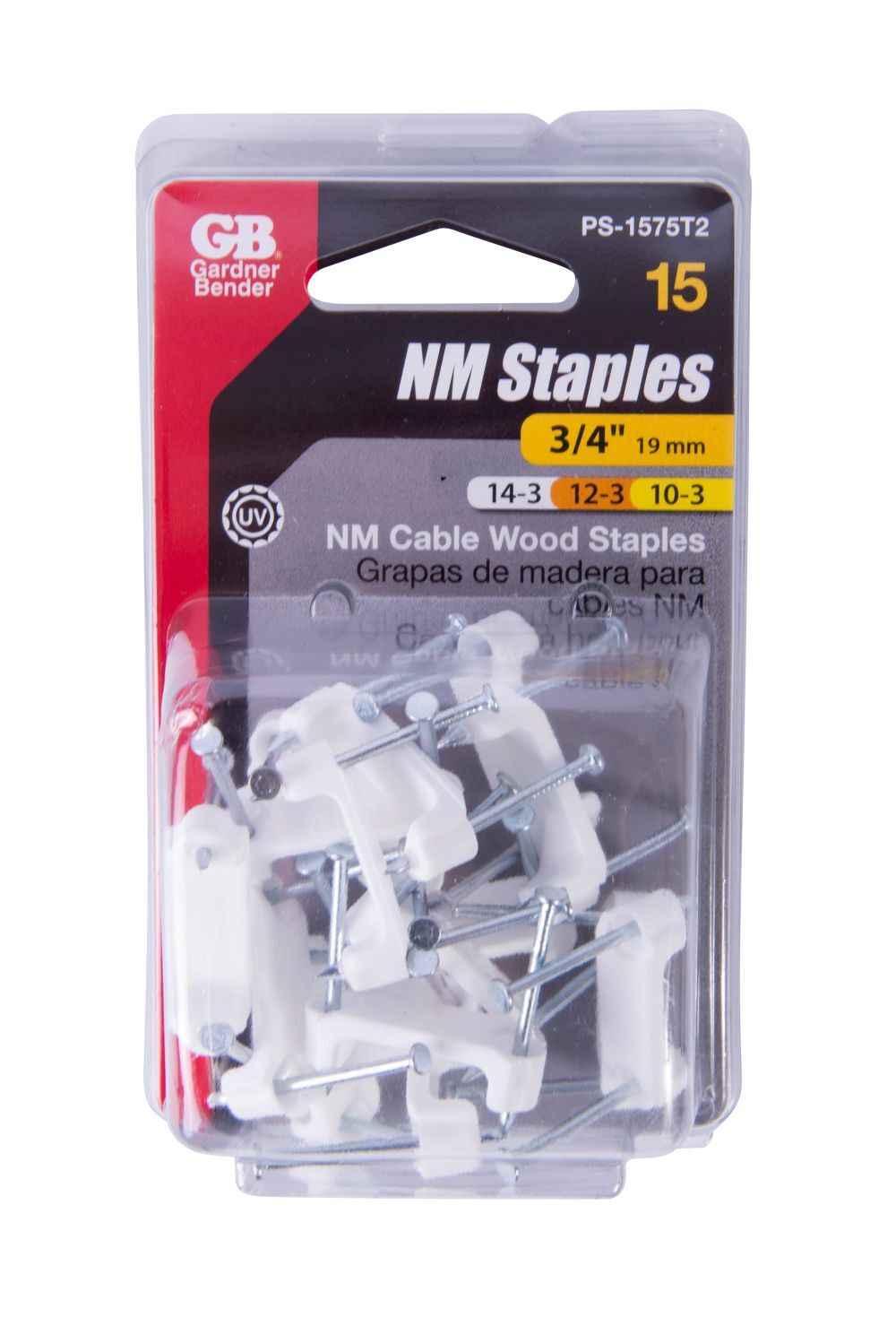 Gardner Bender White Plastic Polyethylene NM Cable Staples, 3/4-In x 15-Pk