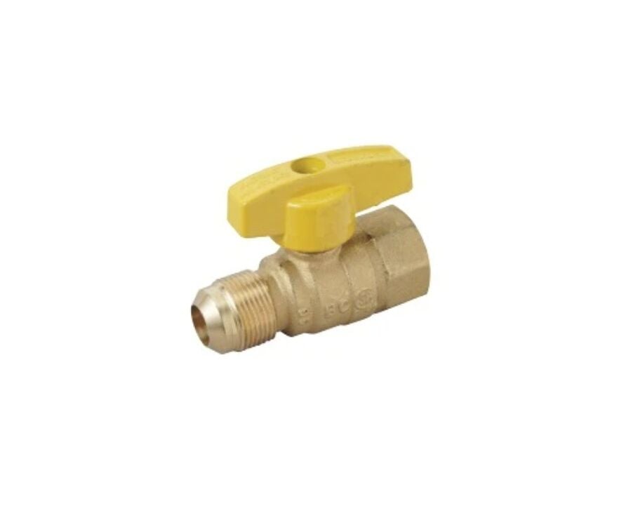 Brasscraft Brass Gas Ball Valve, 1/2-In OD Flare x 1/2-In FIP