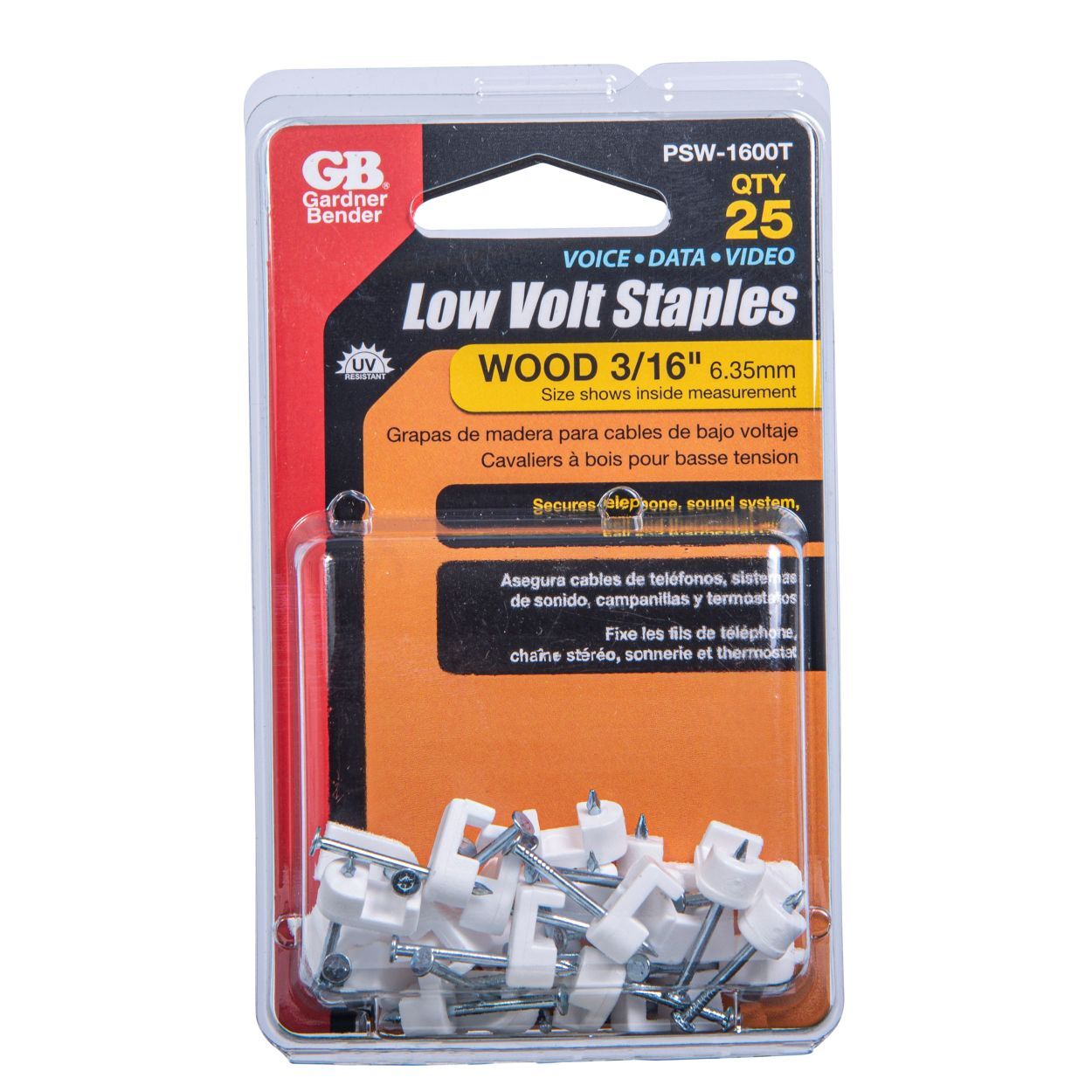 Gardner Bender White Polyethylene Staples, 3/16-In, 25-Pk