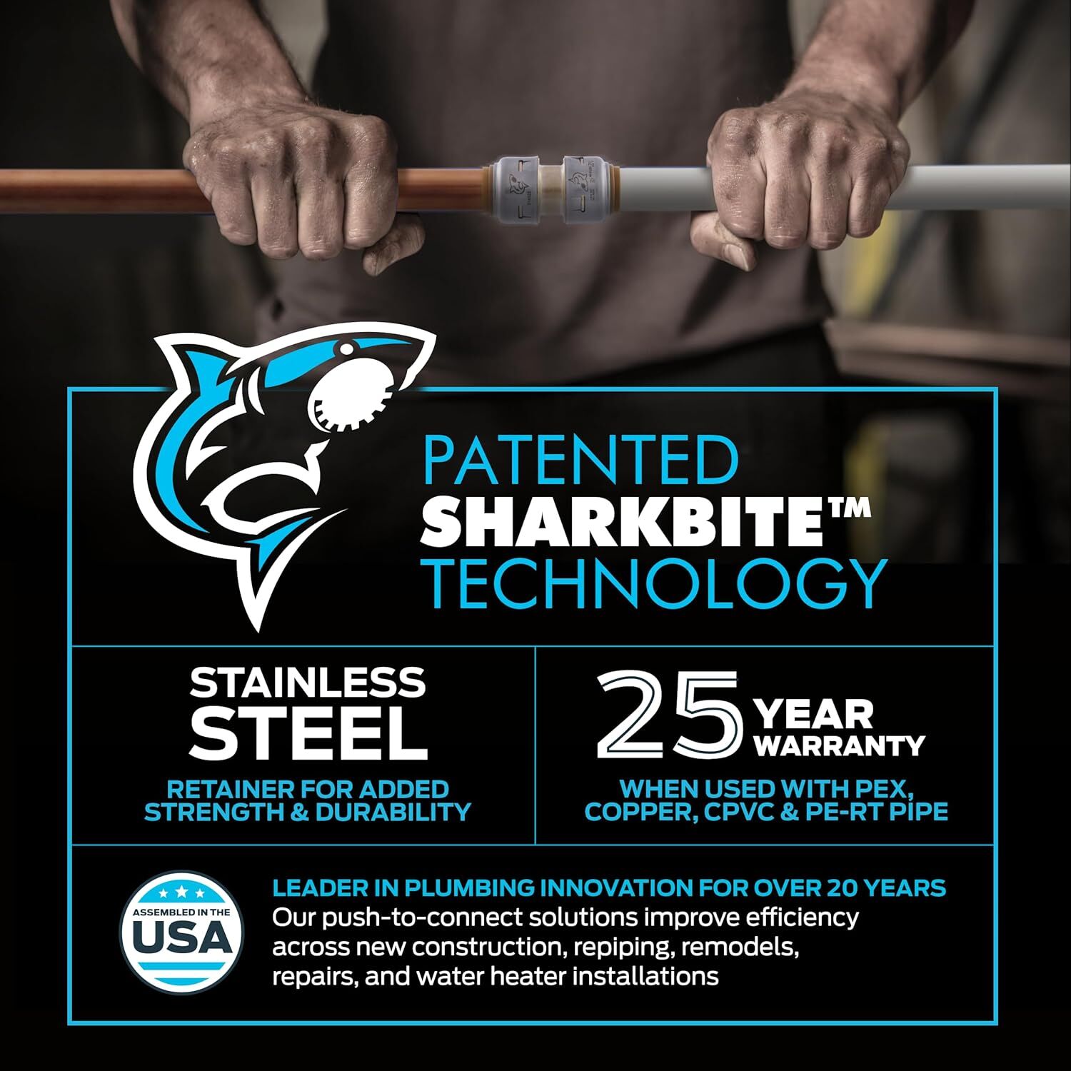 SharkBite Max Brass Push 90° Elbow Fitting, 3/4-In, 4-Pk