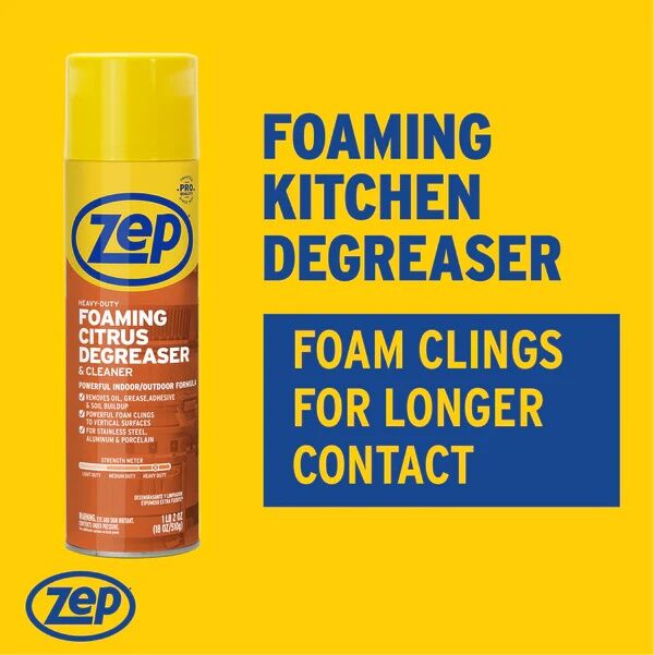 Zep Heavy Duty Foaming Citrus Degreaser & Cleaner, 18-Oz