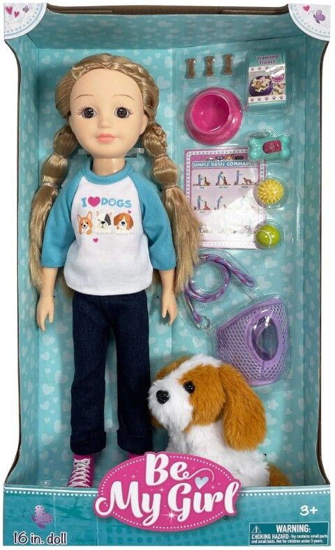 Be My Girl Doll And Puppy Playset, 16 in.
