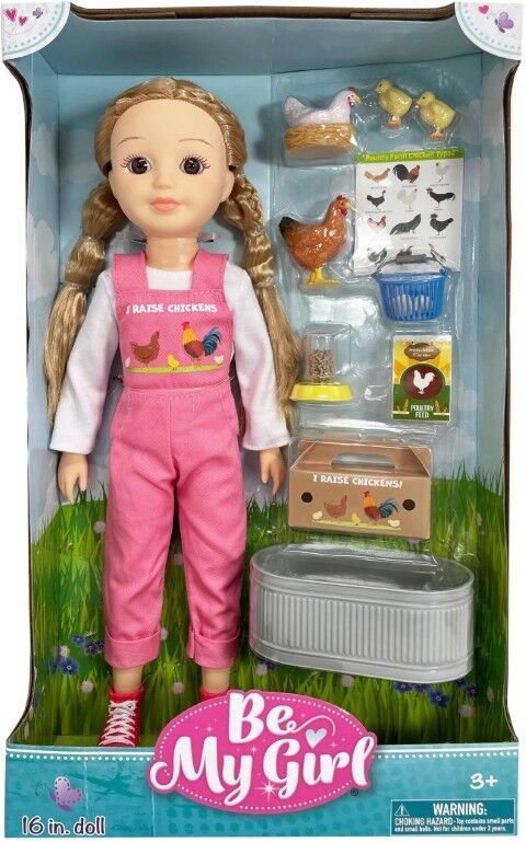 Be My Girl Doll And Chickens Playset, 16 in.