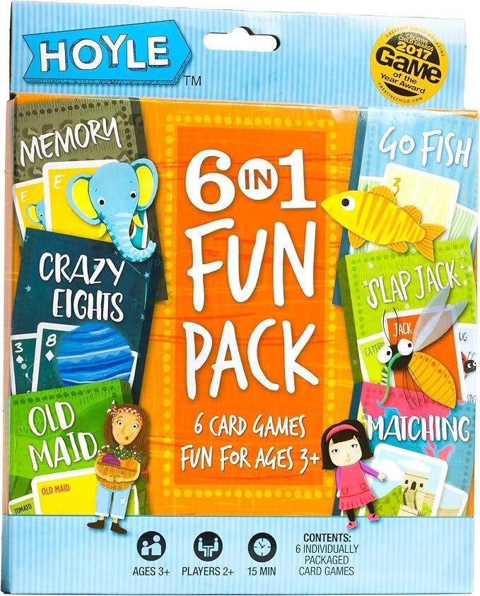 Hoyle 6-In-1 Kids' Playing Cards Multi Game Pack