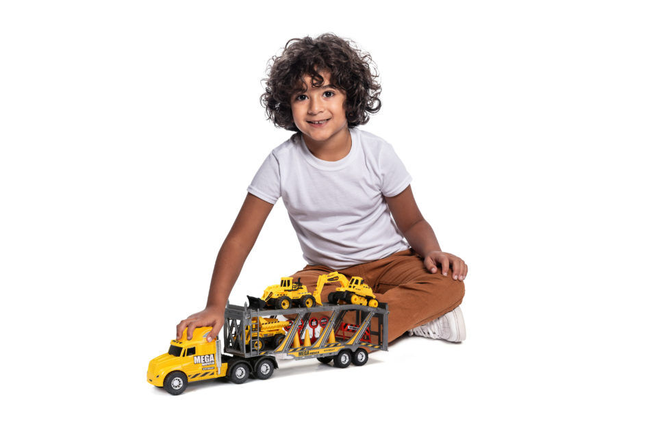 New Bright Mega Mover With Construction Vehicles