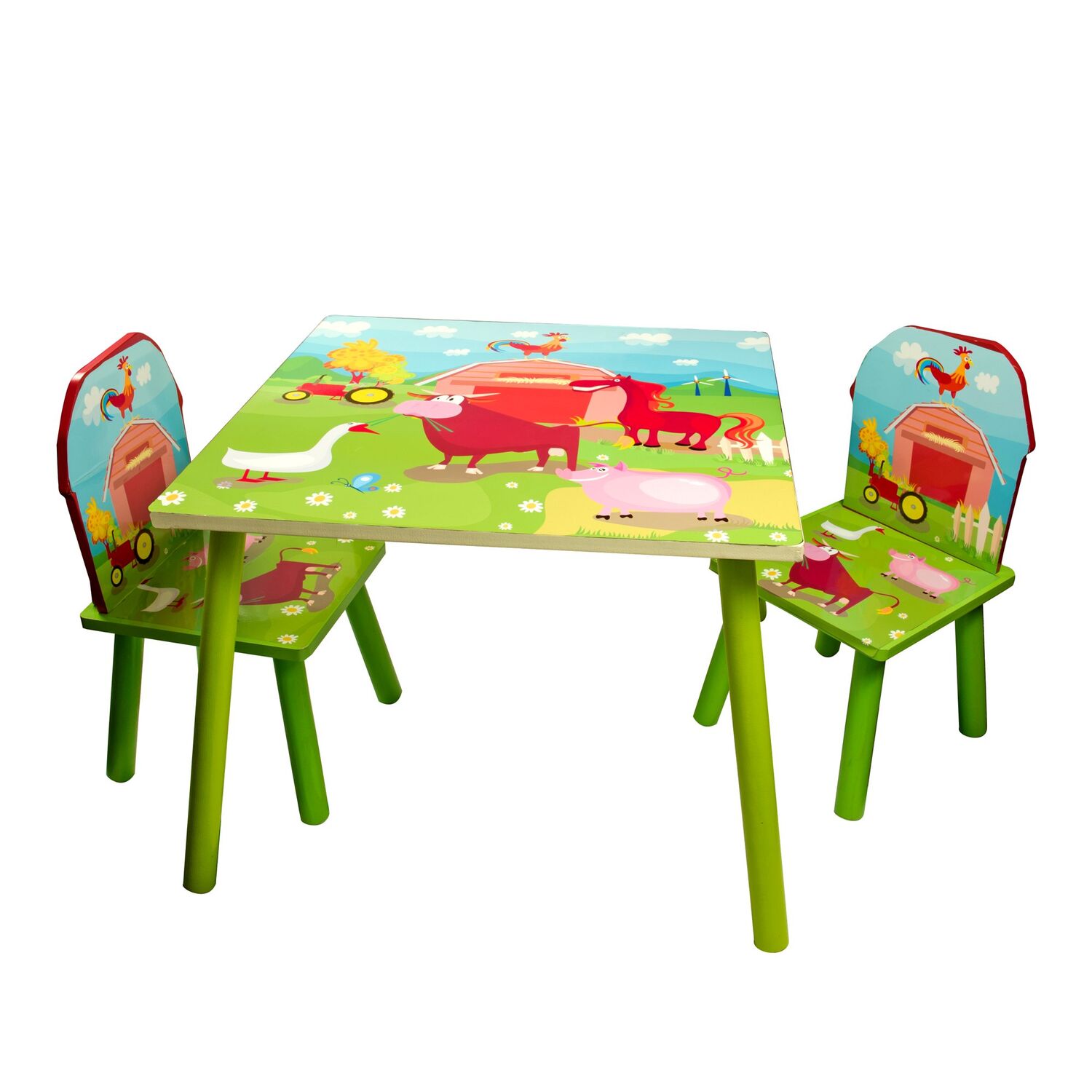 Real Wood Toys Kid's Farm Table & Chairs Set