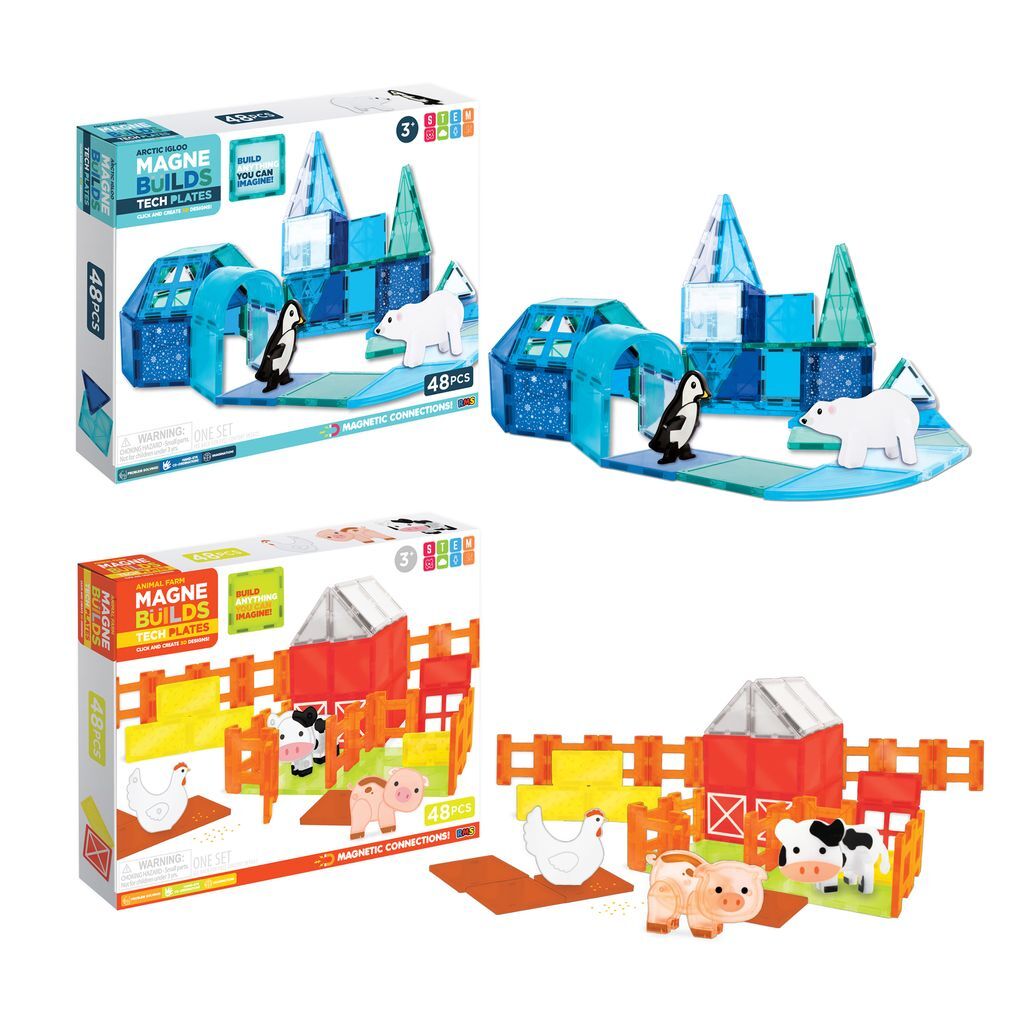 MagneBuilds Tech Plates Playset Assortment, 48-Pc