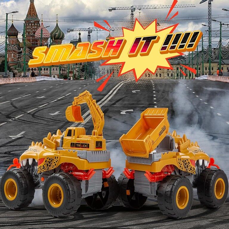 Veslier Dinosaur Monster Construction Truck Toy Assortment