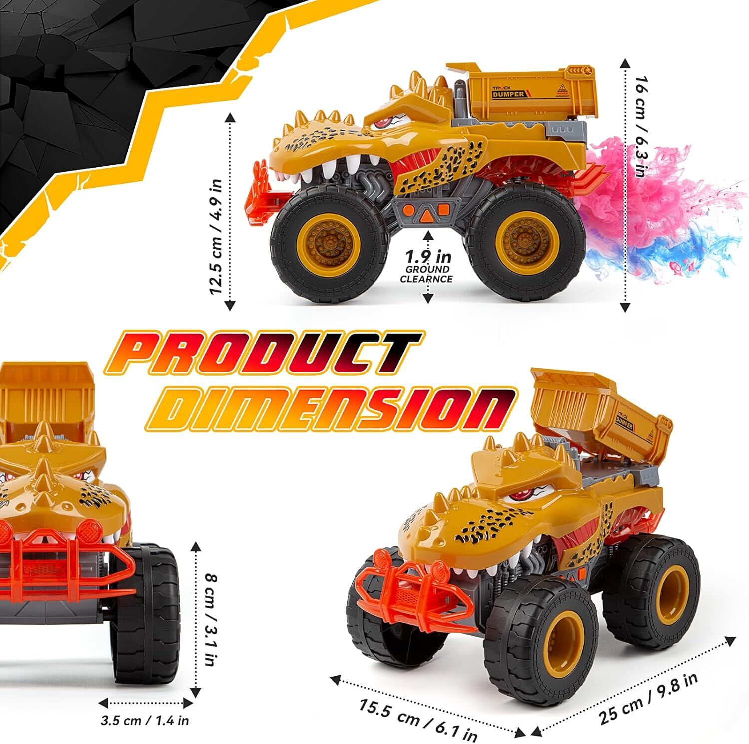 Veslier Dinosaur Monster Construction Truck Toy Assortment