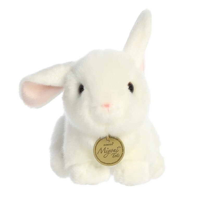Aurora Miyoni Tots White Playful Baby Bunny, 8-In