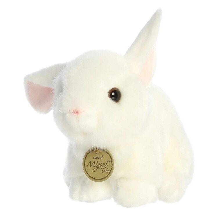 Aurora Miyoni Tots White Playful Baby Bunny, 8-In