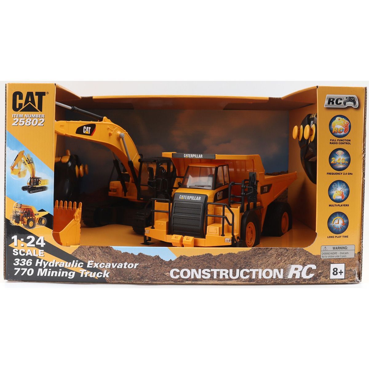 Diecast Masters 1:24 Scale RC CAT 336 Excavator & CAT 770 Mining Truck