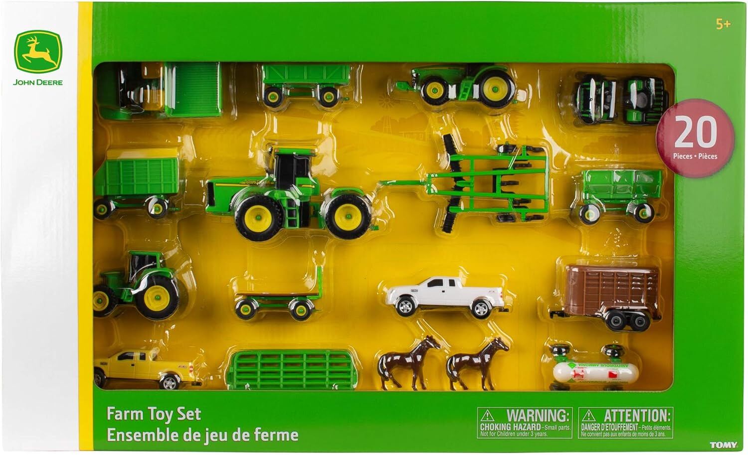 Tomy John Deere Farm Toy Playset, 20-Pc