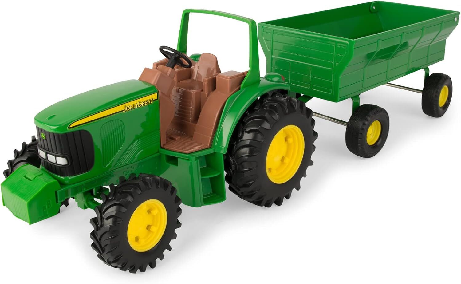 Tomy John Deere Tractor Wagon Playset, 8-In