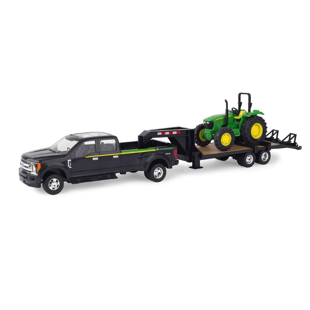 Tomy ERTL John Deere 5075E Tractor with Ford F-350 Pickup and 5th Wheel Trailer Toy Set