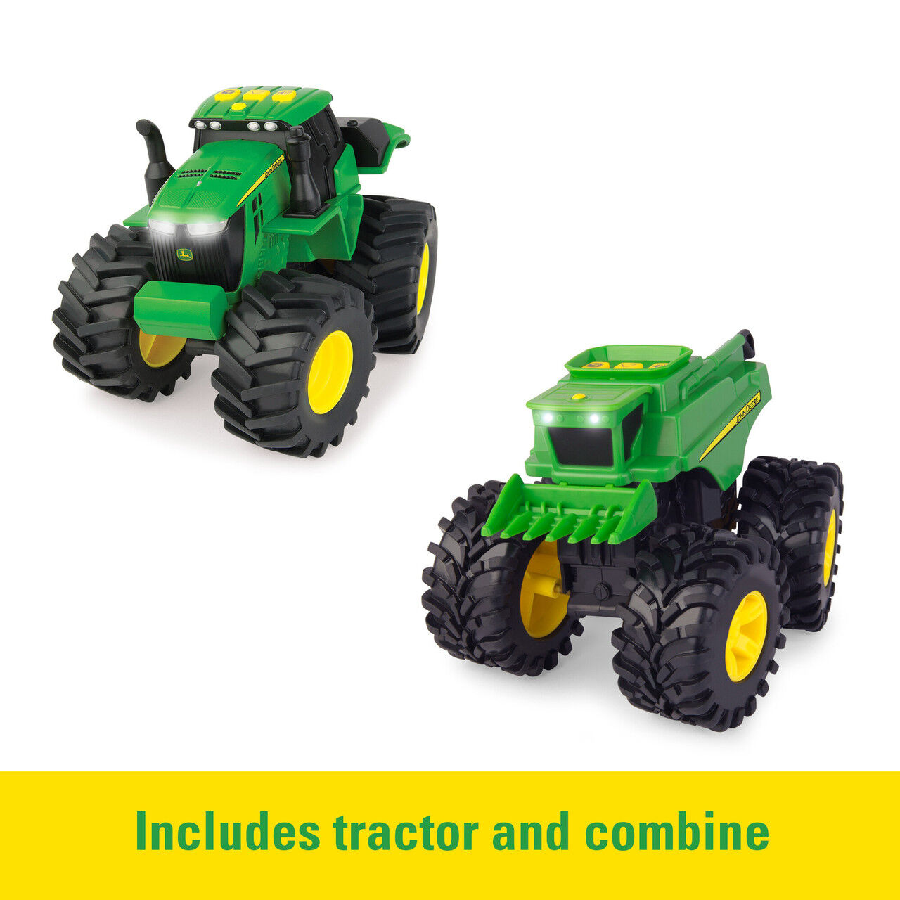 Tomy John Deere Monster Treads Lights & Sounds Tractor And Combine, 2-Pk