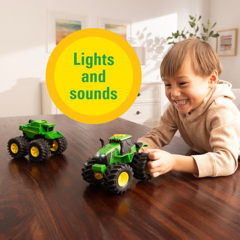 Tomy John Deere Monster Treads Lights & Sounds Tractor And Combine, 2-Pk
