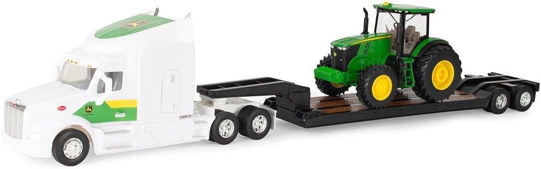 Tomy John Deere 1/32 Scale 7290R & Peterbilt Model 579 Semi Truck Toy