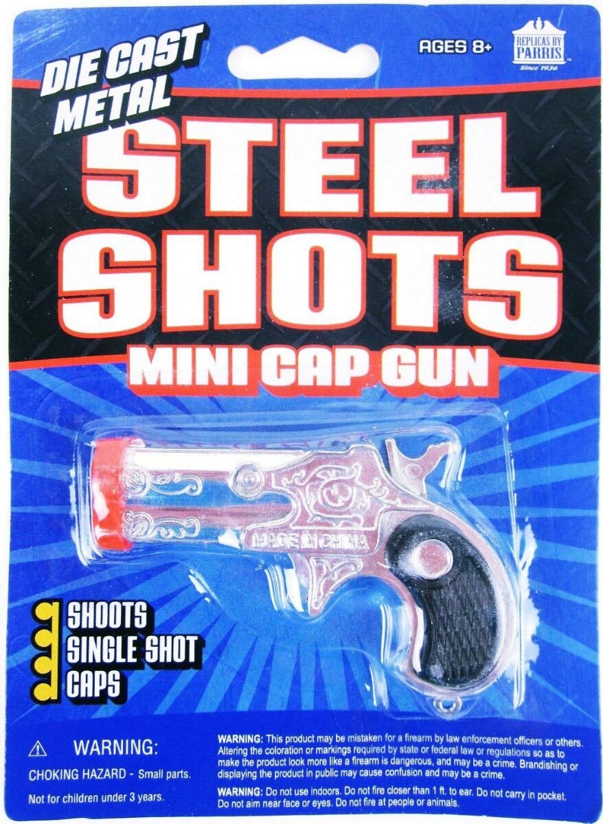 Parris DERRINGER Diecast Metal Mini Pocket Pistol Cap Gun For Ages 8+