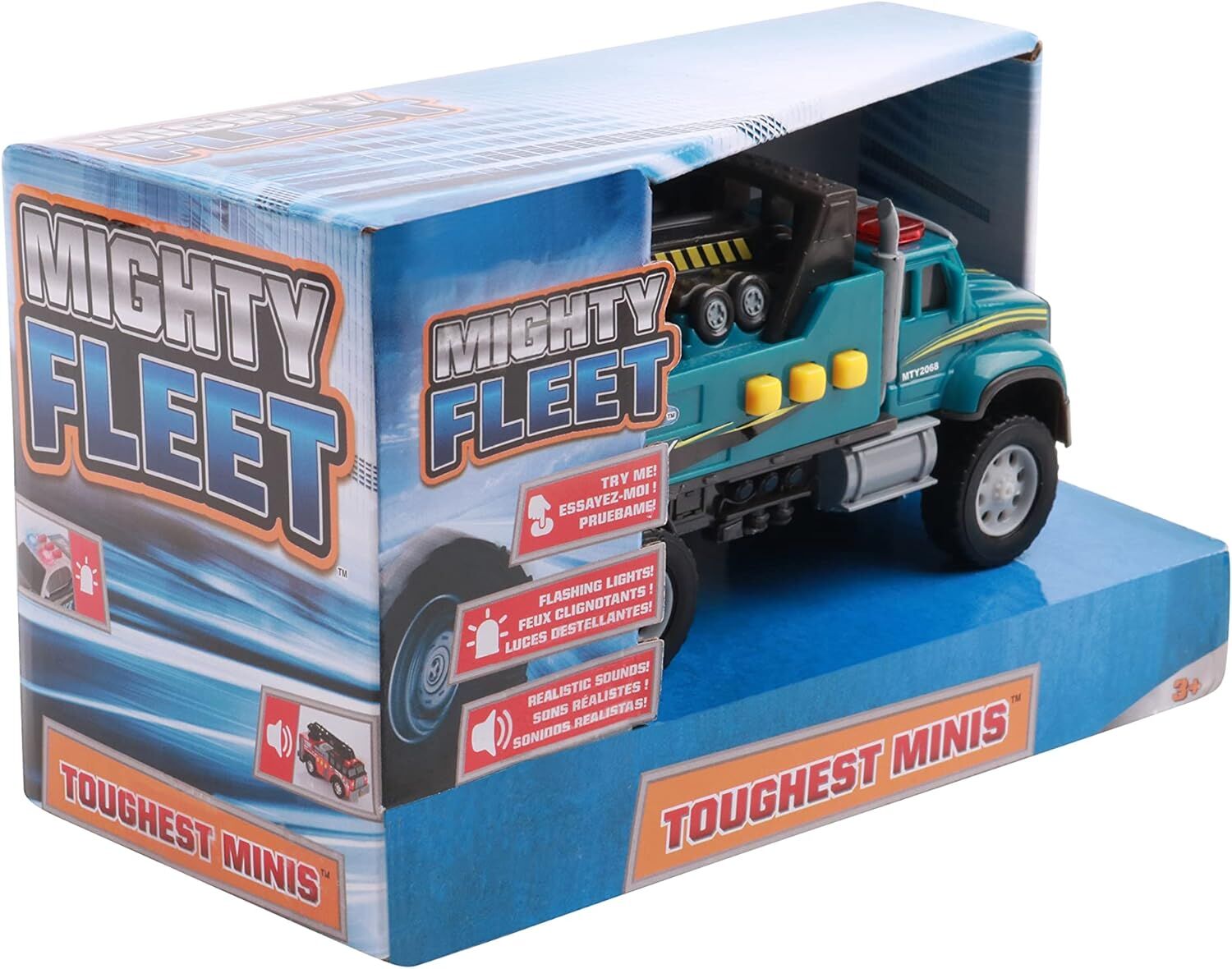 Mighty Fleet Diecast Toughest Minis Toy Vehicle Assortment, 5-In