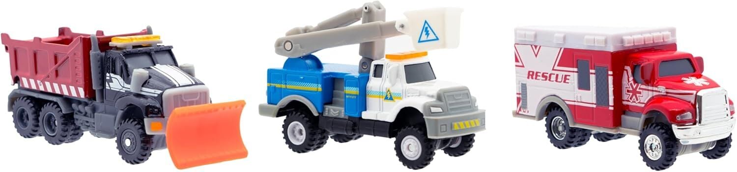 Might Fleet Diecast Rescue And Reach 3-In Vehicles, 3-Pk
