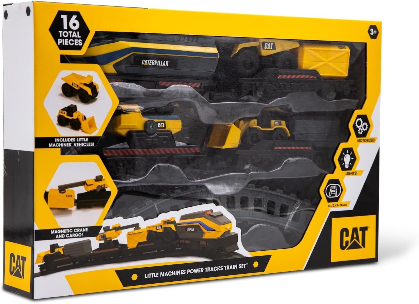 Funrise Cat Little Machines Power Tracks Train Toy Set