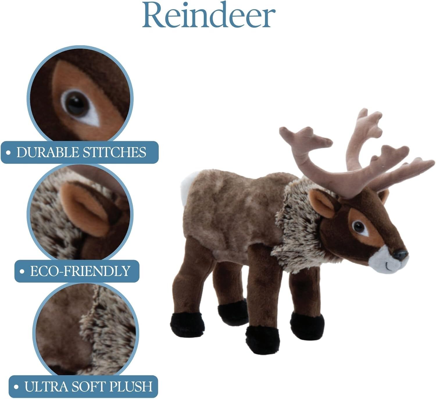 The Petting Zoo Reindeer Stuffed Animal, 12-In
