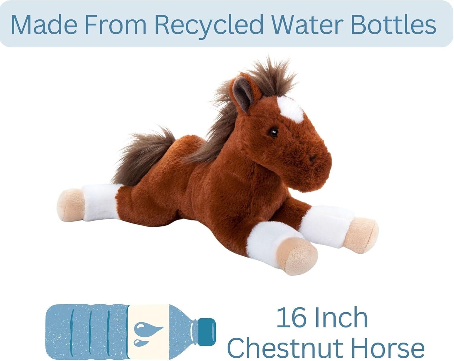 The Petting Zoo Wild Onez Chestnut Horse Stuffed Animal, 16-In