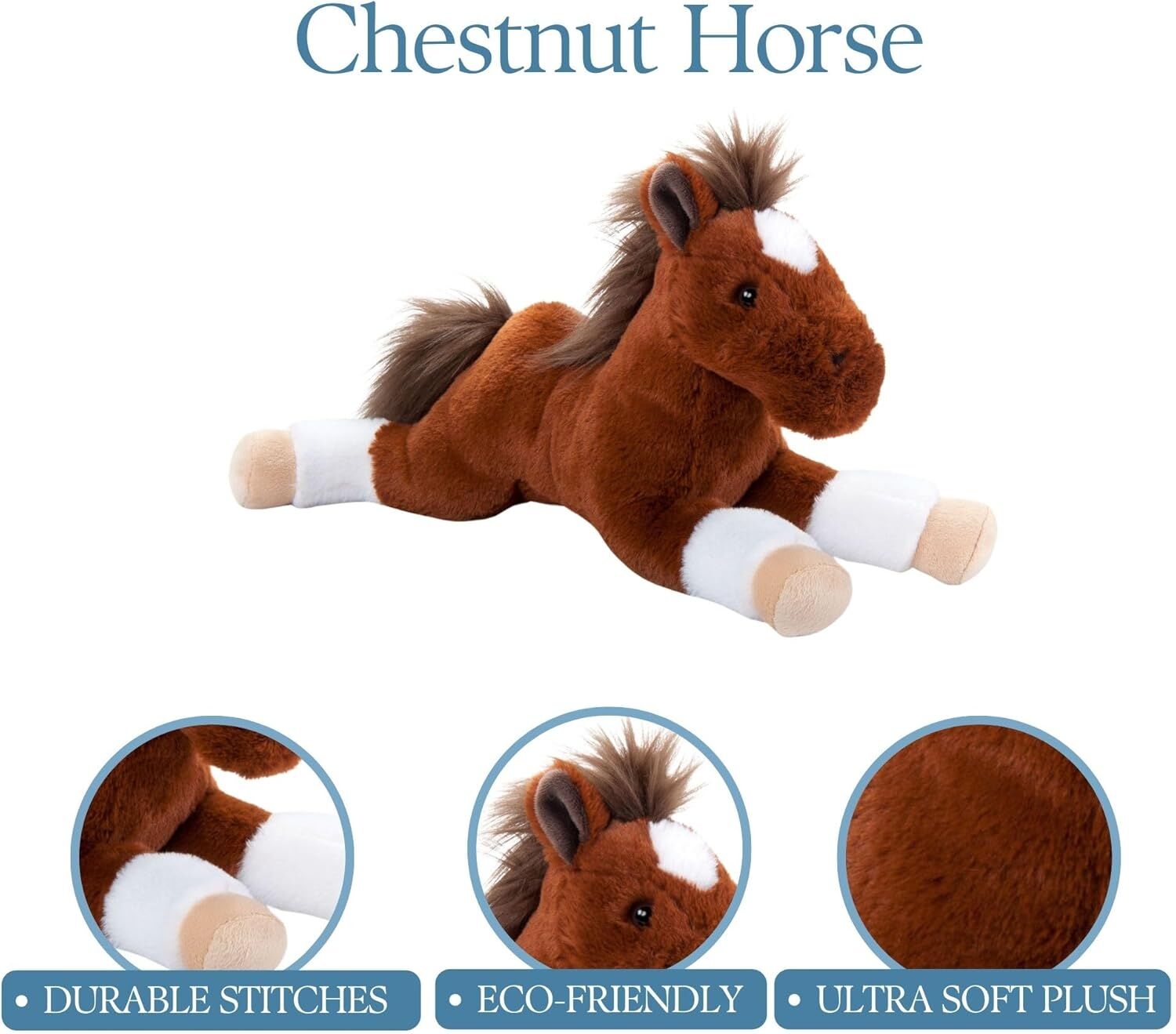 The Petting Zoo Wild Onez Chestnut Horse Stuffed Animal, 16-In