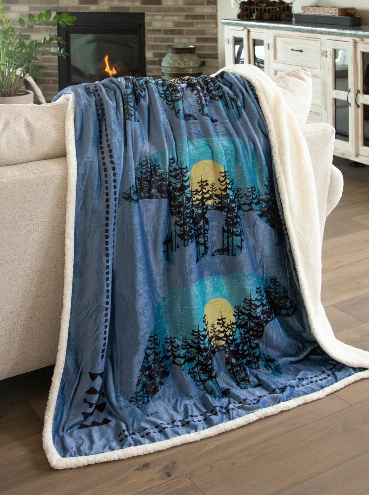 Carstens Three Bear Plush Sherpa Throw