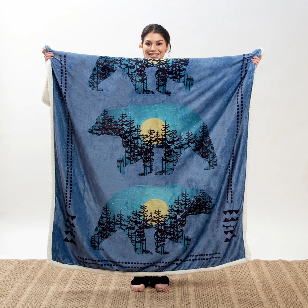Carstens Three Bear Plush Sherpa Throw