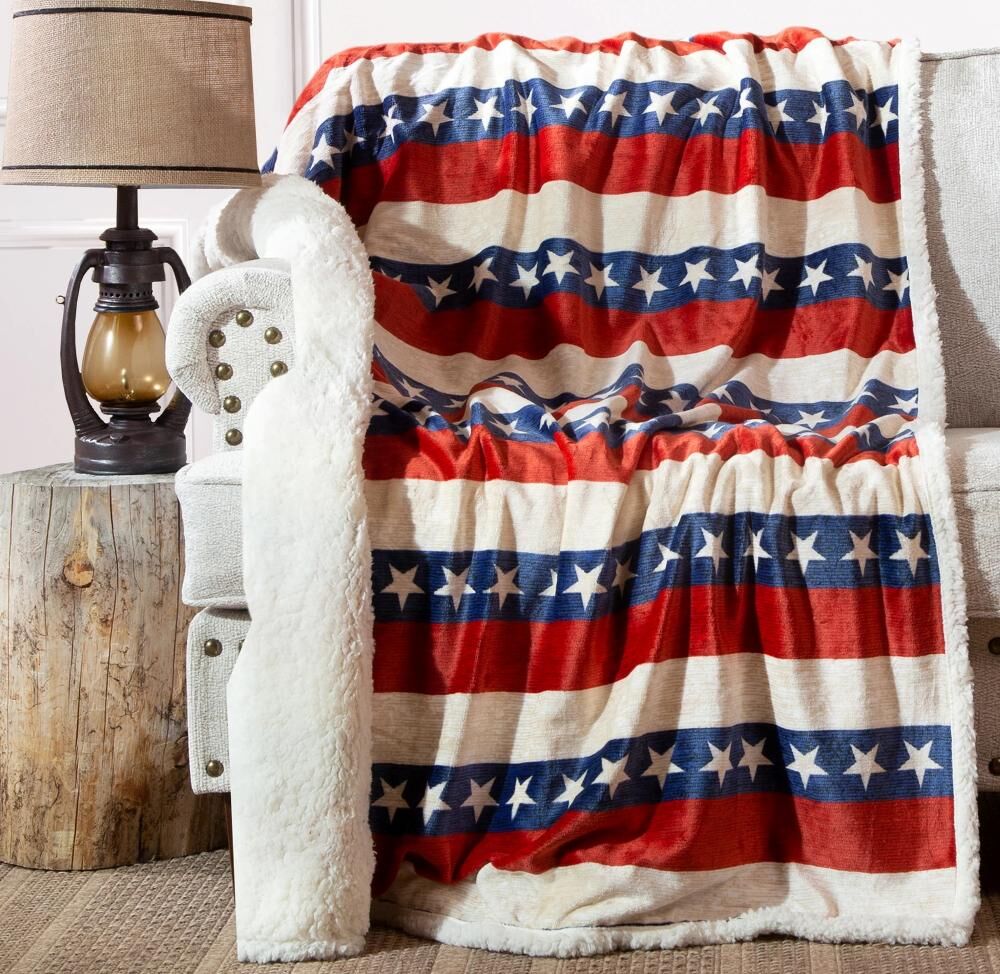 Carstens Americana Plush Sherpa Throw