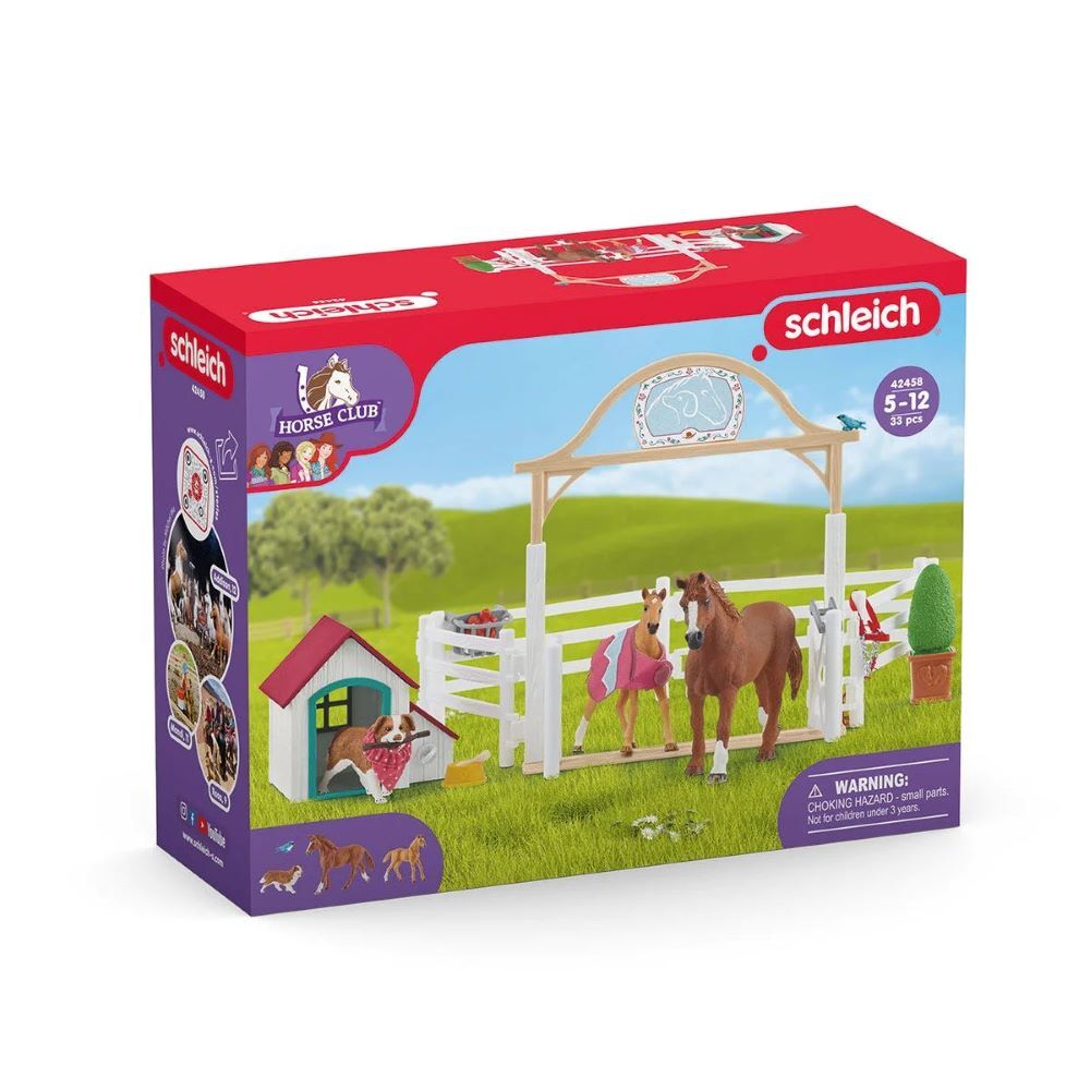 Schleich Horse Club Hannah's Gusset Horses with Ruby the Dog Toy Set