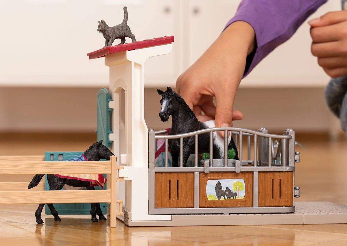 Schleich Horse Box with Mare and Foal Toy Set