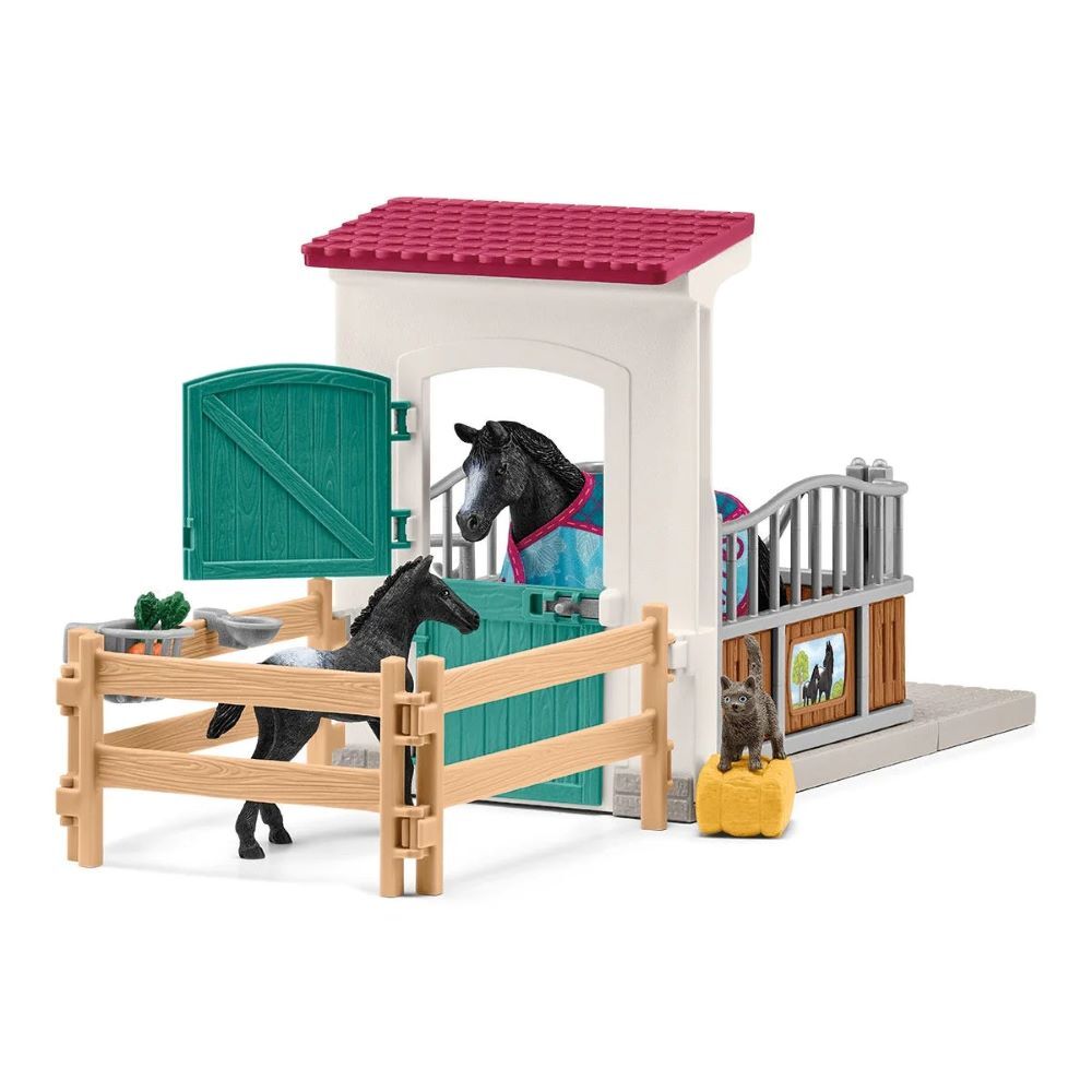 Schleich Horse Box with Mare and Foal Toy Set