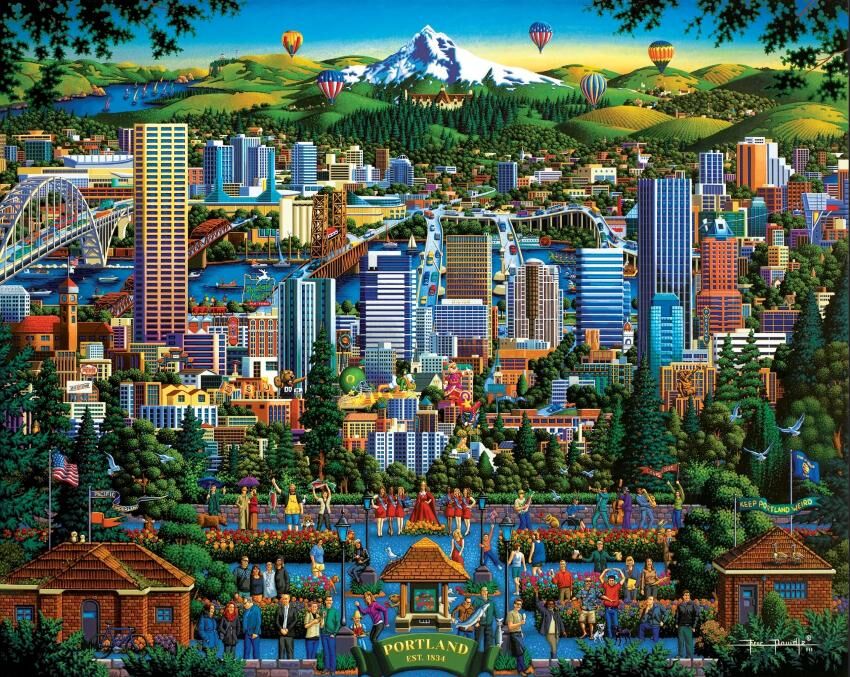 Dowdle Portland City of Roses, Oregon Puzzle, 1000-Pc