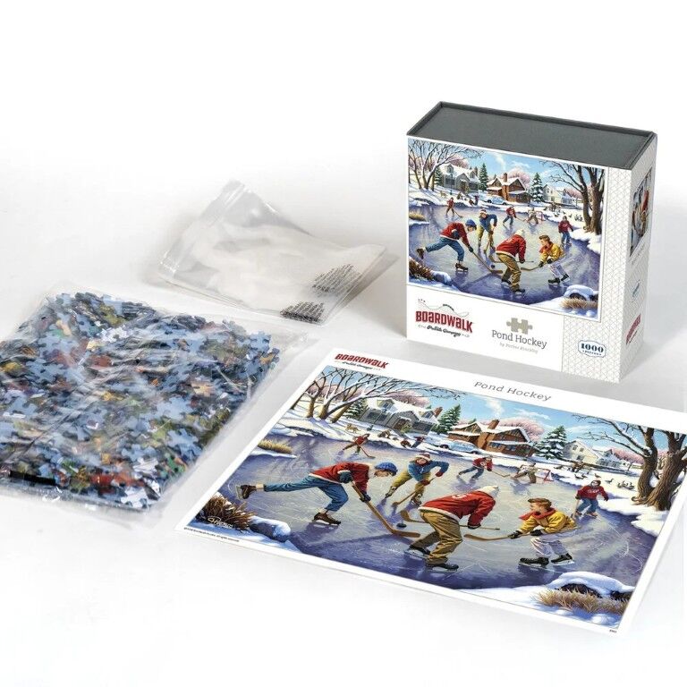 Boardwalk Puzzle Company Pond Hockey Puzzle, 1000-Pc