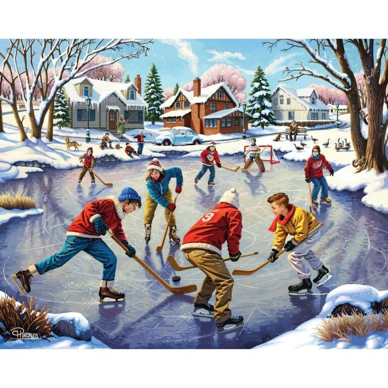 Boardwalk Puzzle Company Pond Hockey Puzzle, 1000-Pc
