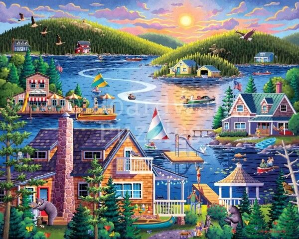 Boardwalk Puzzle Company Lake House, 1000-Pc