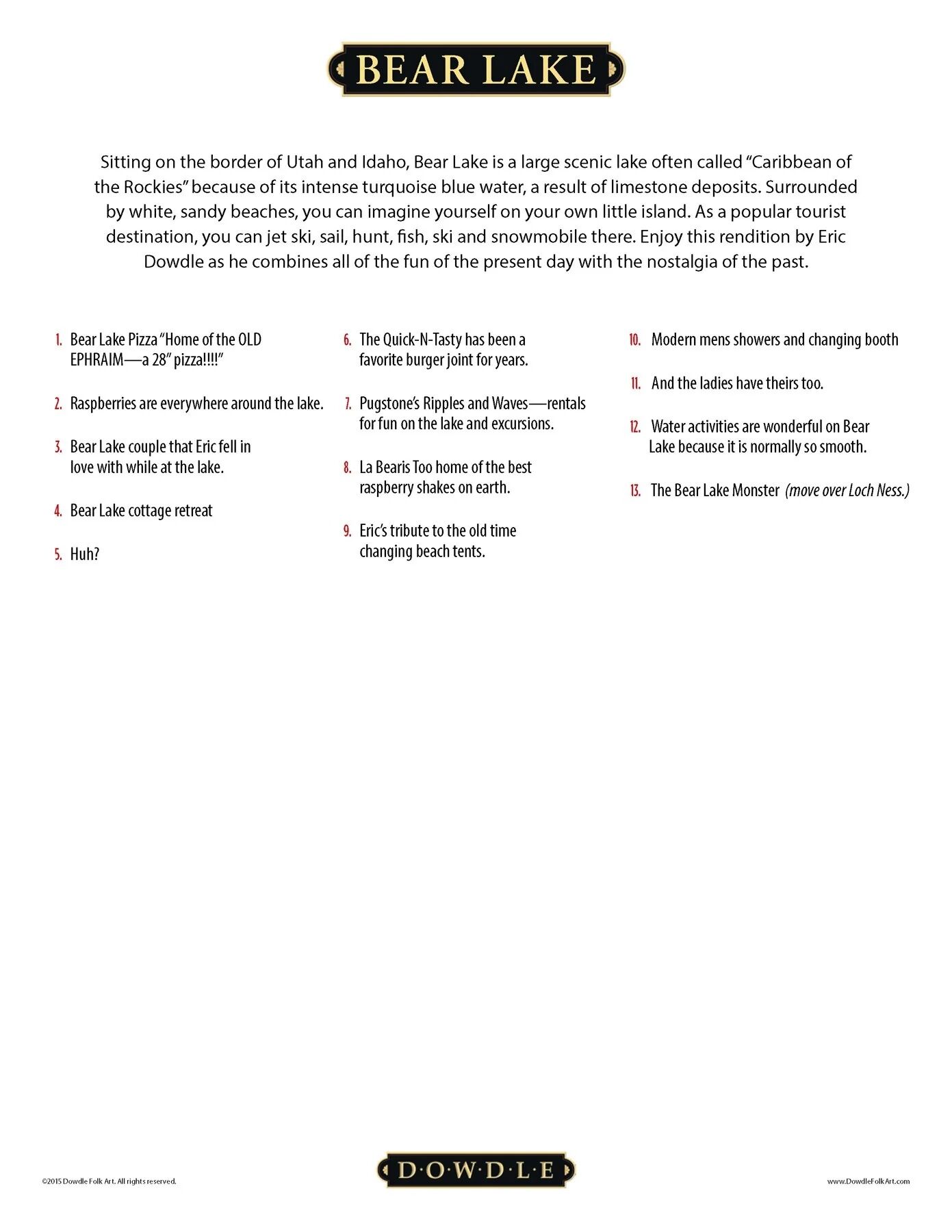 Dowdle Bear Lake Puzzle, 500-Pc