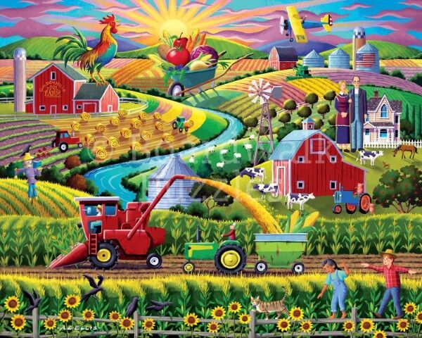 Boardwalk Puzzle Company Golden Hills Farm Puzzle, 500-Pc