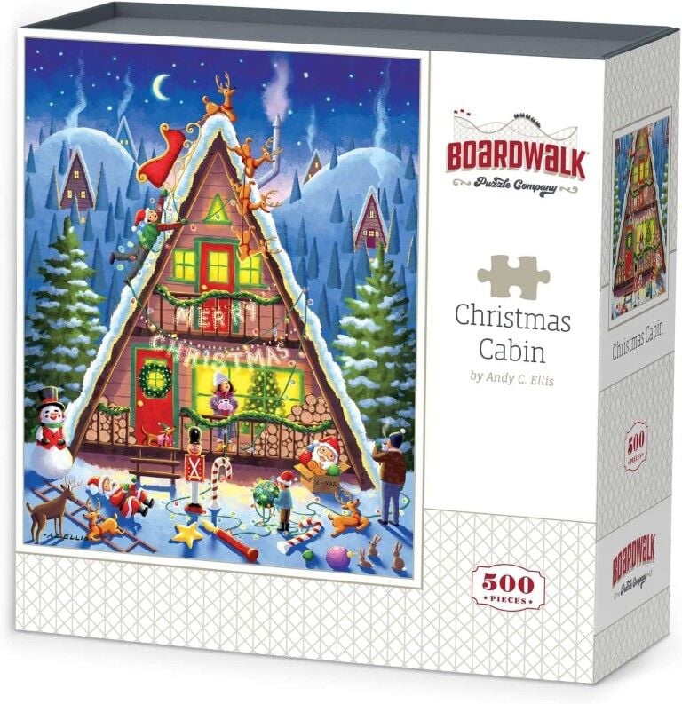Boardwalk Puzzle Company Christmas Cabin Puzzle, 500-Pc