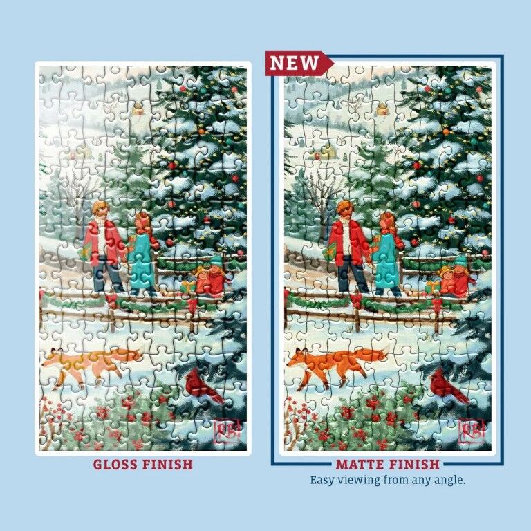 Boardwalk Puzzle Company Covered Bridge Christmas Puzzle, 500-Pc