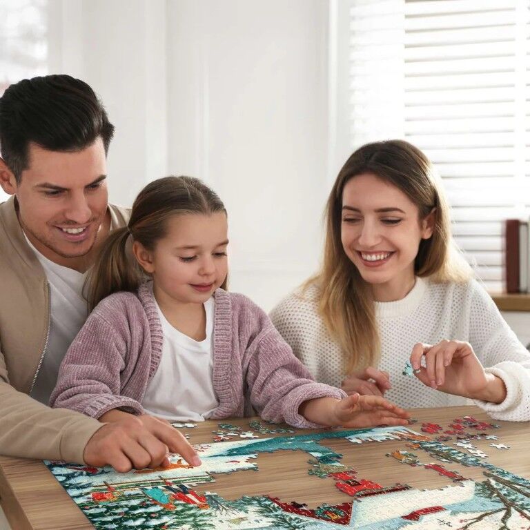 Boardwalk Puzzle Company Covered Bridge Christmas Puzzle, 500-Pc