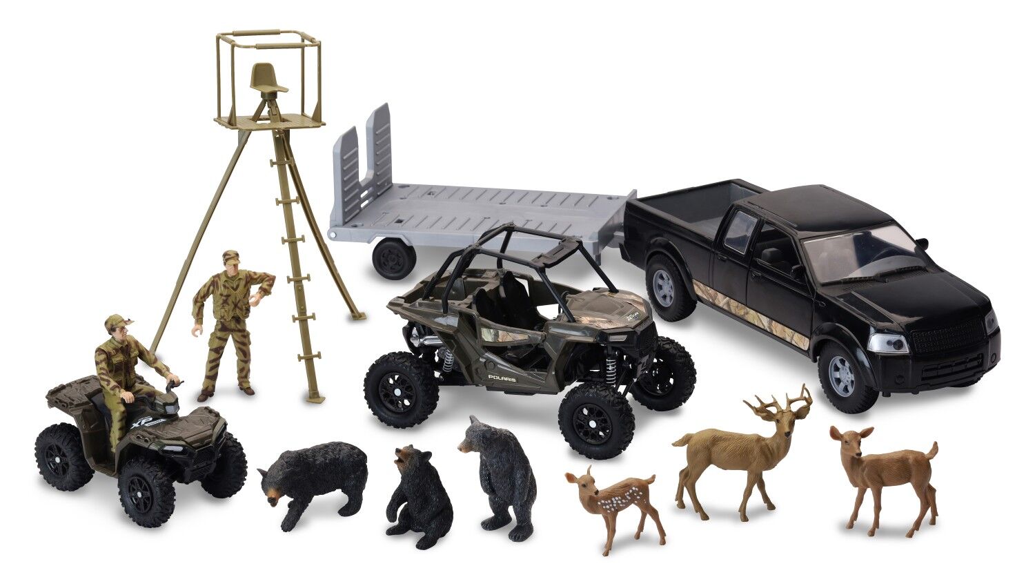 New Ray Wildlife Hunter Pick-Up & Polaris Deer Hunting Playset