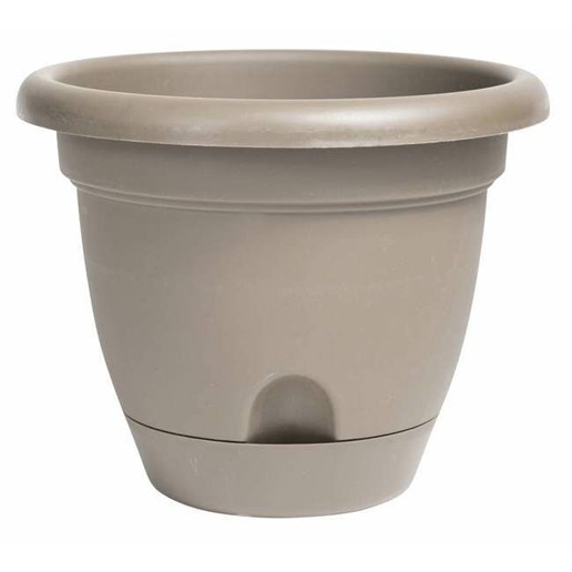 Bloem 6 in Lucca Self Watering Planter With Saucer - Pebble Stone